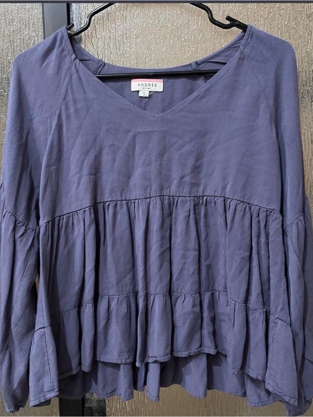 ANDREE BY UNIT Dusty Lavender Tiered Long-Sleeve Tunic